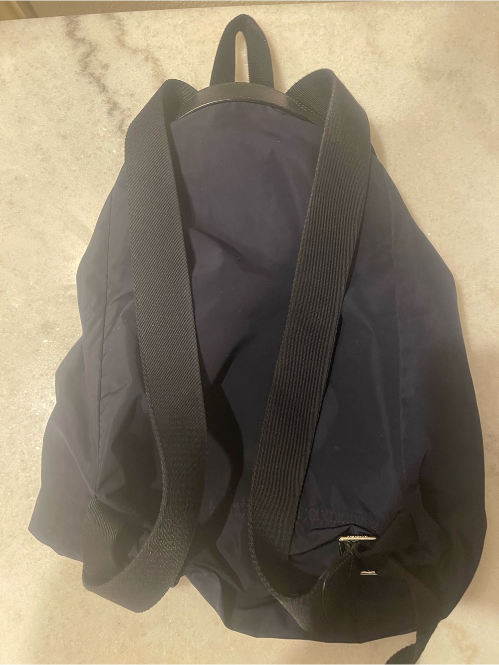 Authentic Burberry Navy Check Drawstring Backpack - Picture 6 of 7